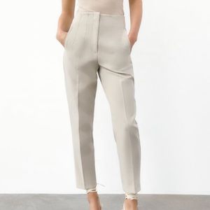 NWOT Zara Oyster White High-waisted dress pants.